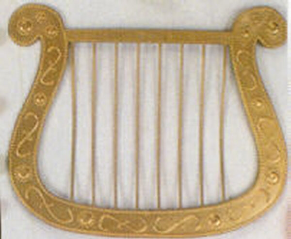 Harfe, gold aus Kunststoff