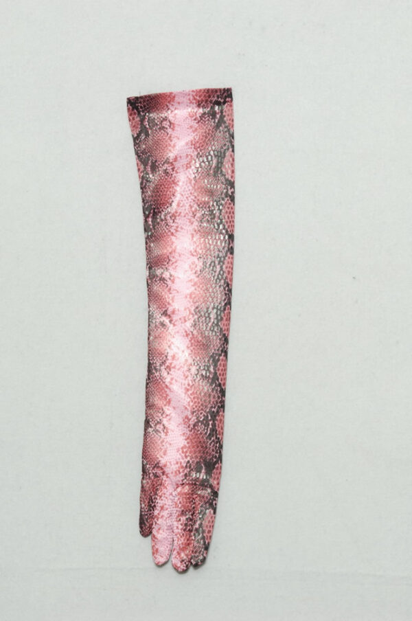 Handschuhe Schlangendesign Pink , Länge 30 cm