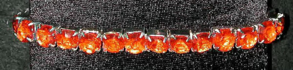 Strass Armband 17 Steine, rot