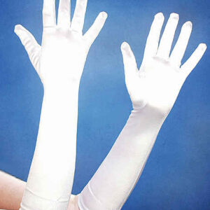 Satin-Handschuhe ca. 40cm,weiß