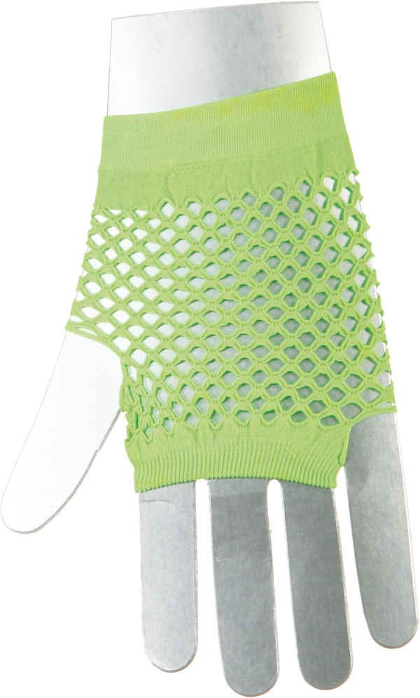 Netzhandschuhe fingerlos kurz,neongrün