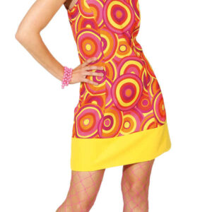 Crazy Disco Queen, orange/gelb (Kleid) Gr. 42