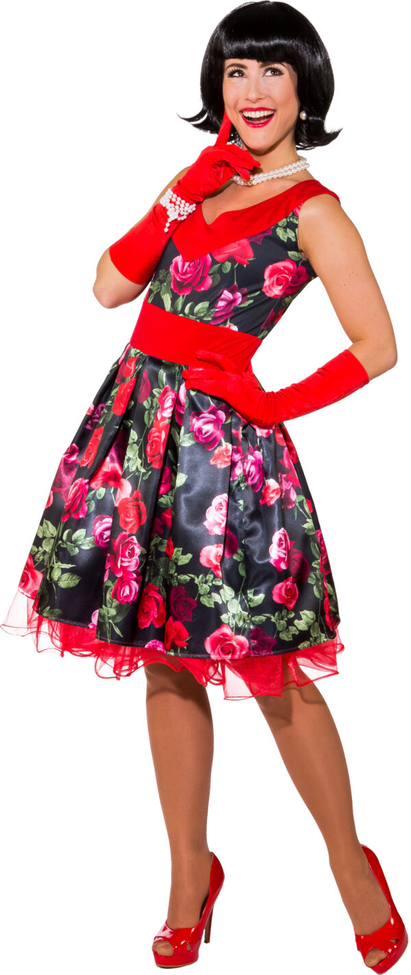 Kleid Blumen 50er (Kleid m. Petticoat) Gr. 38