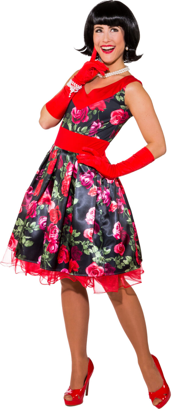 Kleid Blumen 50er (Kleid m. Petticoat) Gr. 40