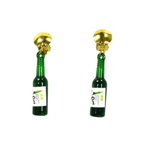 1 Paar Ohrringe Bierflasche grün