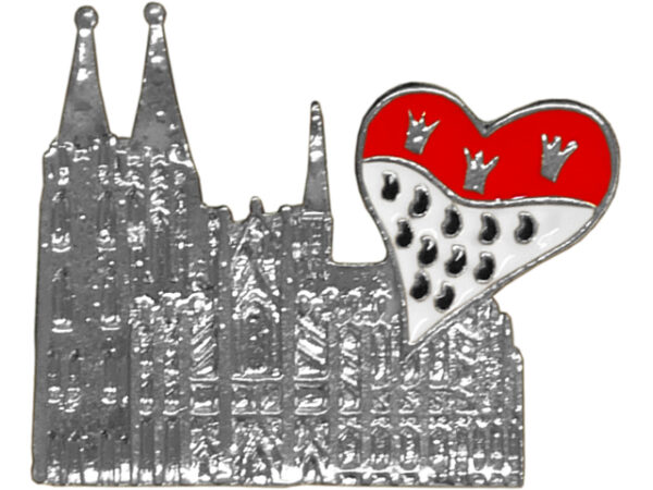 Brosche Dom Herz-Wappen silber