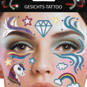 Gesichts-Tattoo Einhorn