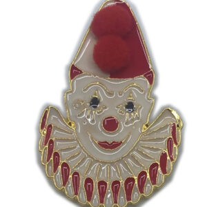 Ansteckpin Pierrot rot-weiß