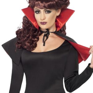 Mini Vamp Cape, Red and Black, w