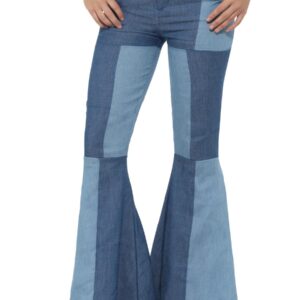 Patchwork Jeans Schlaghose Gr. L