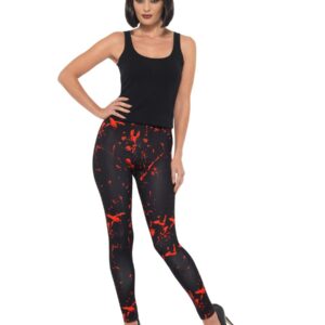 Horror Leggings schwarz mit Blut