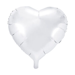 Folienballon Herz, 45cm, weiss