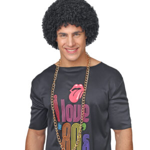 70er Jahre Discoperücke (schwarz)