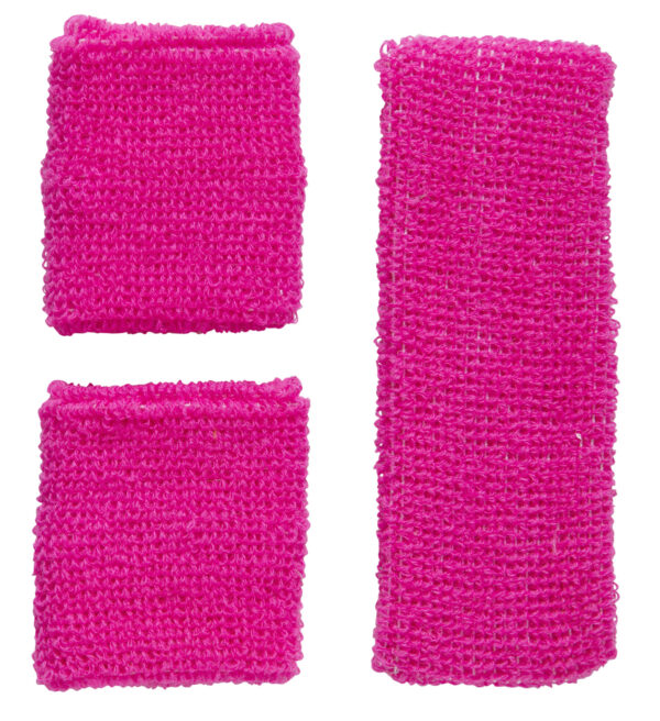 Set Schweissbänder Neon Pink