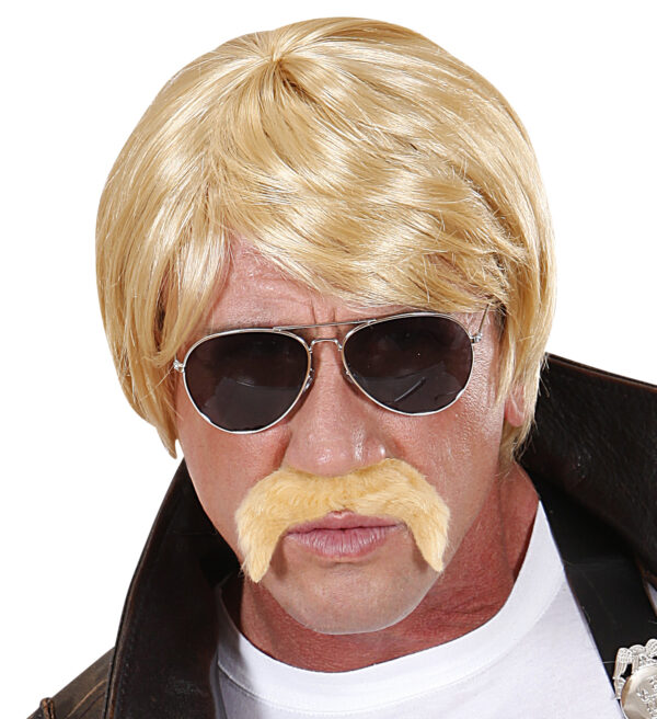 BLONDE PERÜCKE GEHEIMAGENT MIT SCHNURBRART