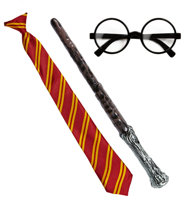 Set Zauberlehrling (Brille, Krawatte, Zauberstab)