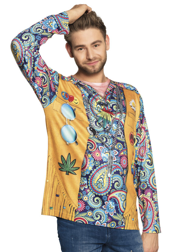 Fotorealistisches Shirt Hippie Gr. XL