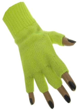 Handschuh fingerlos neon-gelb