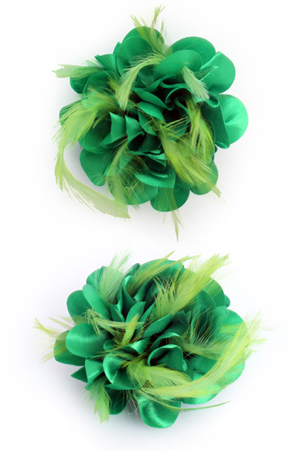 Haarspange Blume grün