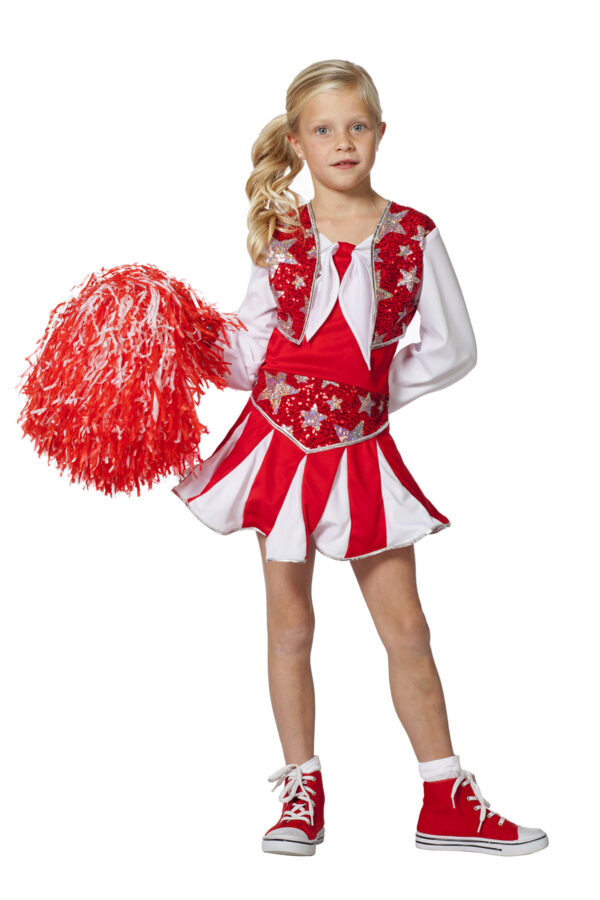 Kinderkostüm Cheerleader rot Gr.164