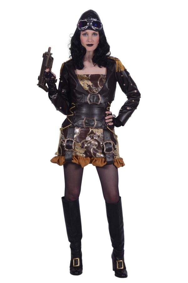 Damenkostüm Steampunk Princess Callie braun-gold Gr. S