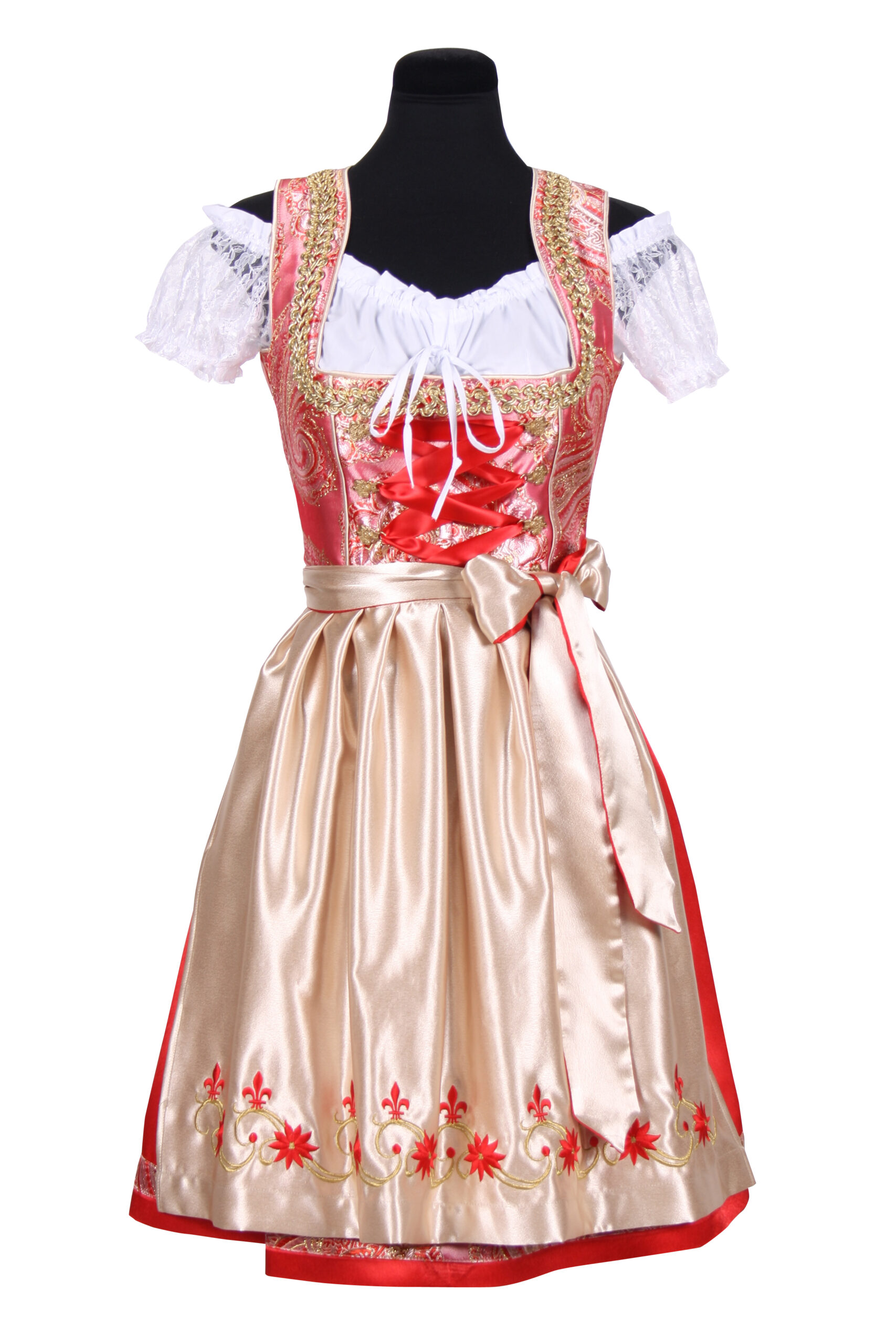 Dirndl Emma Rot Gold Gr 40 Reduziert Kolner Kostumkiste