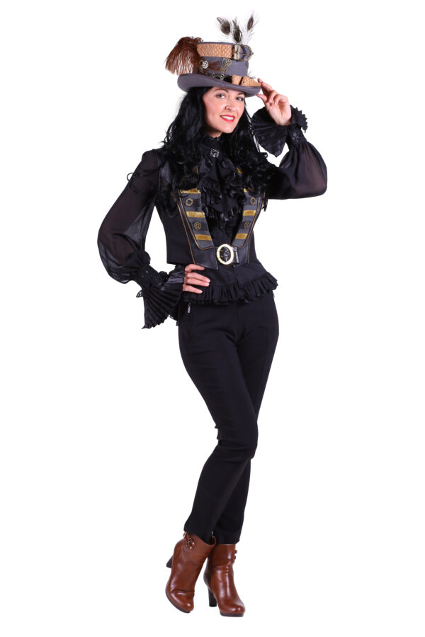 Damenweste Steampunk Scarlett schwarz Gr. S