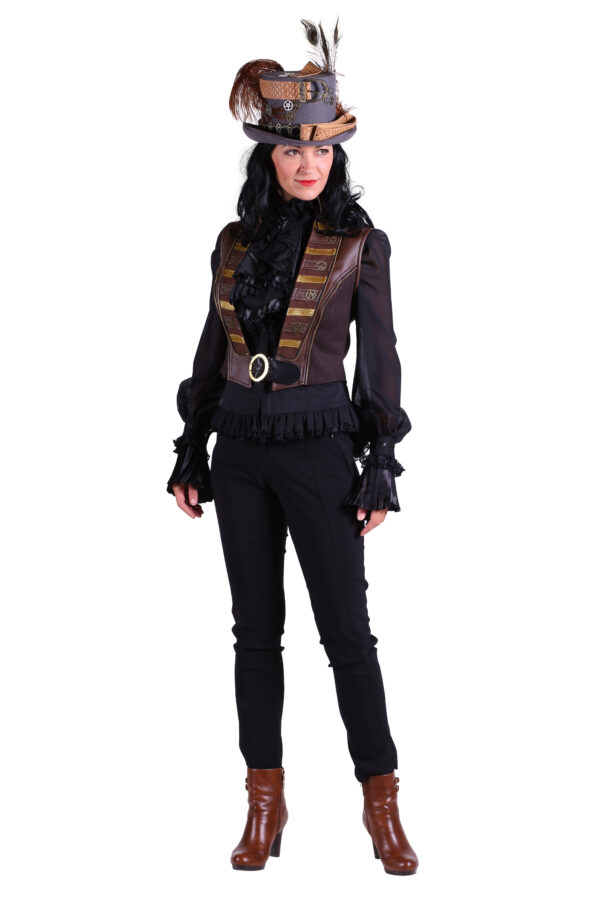 Damen Steampunkweste Scarlett braun Gr. L