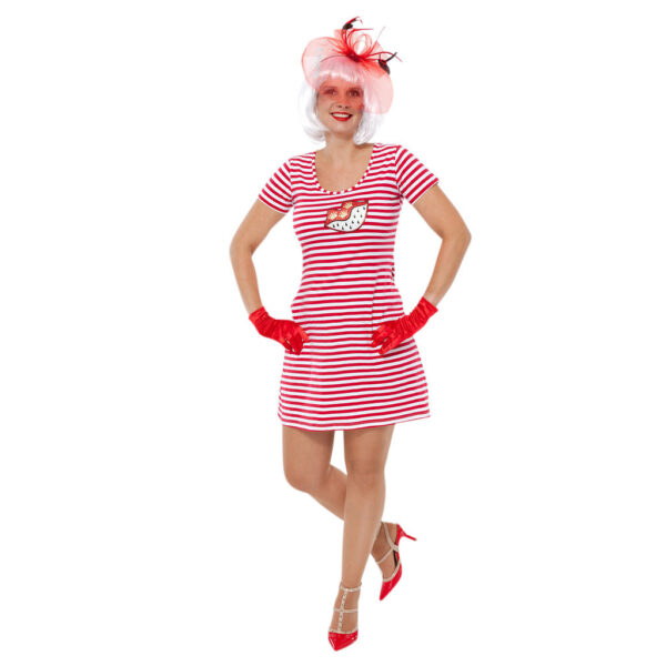 Ringelkleid A-Linie rot-weiß Gr. L – Bild 2